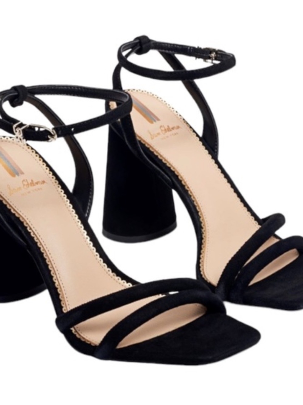 Sam Edelman Kia Black Suede Block Heel Sandals Size 10 Like New in Box